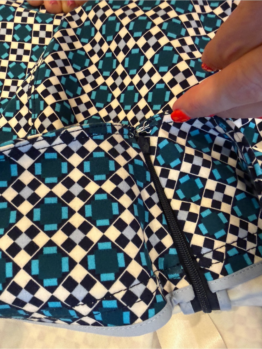 Maeve Blue Geometric Print pant - Picture 7 of 8